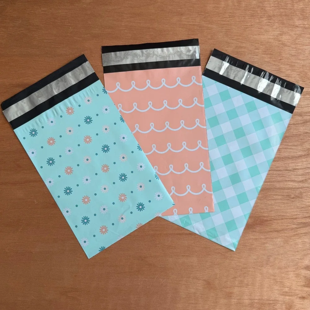 6x9 Poly‎ Mailers 30 Gingham Daisies Waves shipping bags office NEW business